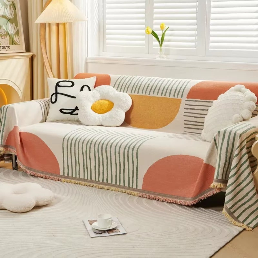 BowLift | Meringue Chenille Geometry Sofa Cover