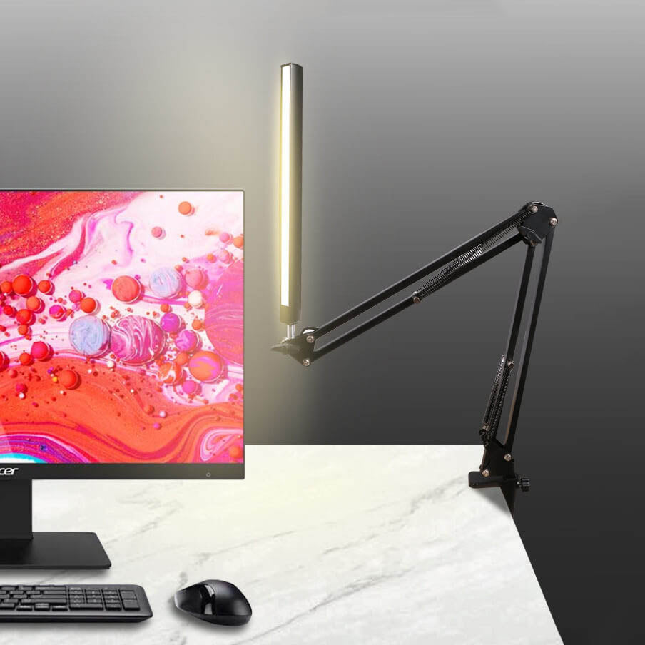 BowLift | LED Foldable Long Arm Clip Eye Protection USB Reading Table Lamp