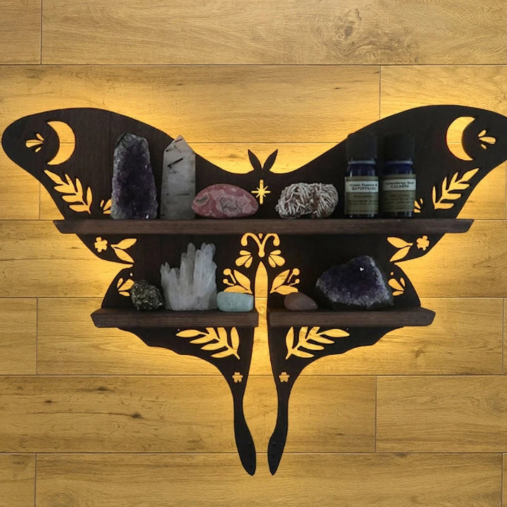 Luna Moth Lamp Crystal Shelves | Bowlift