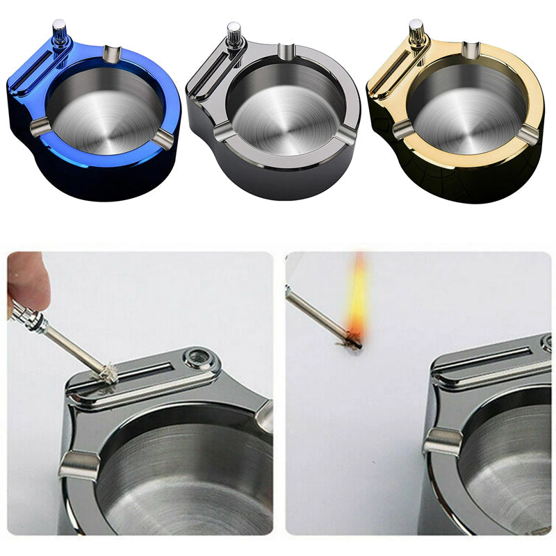 Retro Metal Ashtray, Cigarettes Lighter | Bowlift