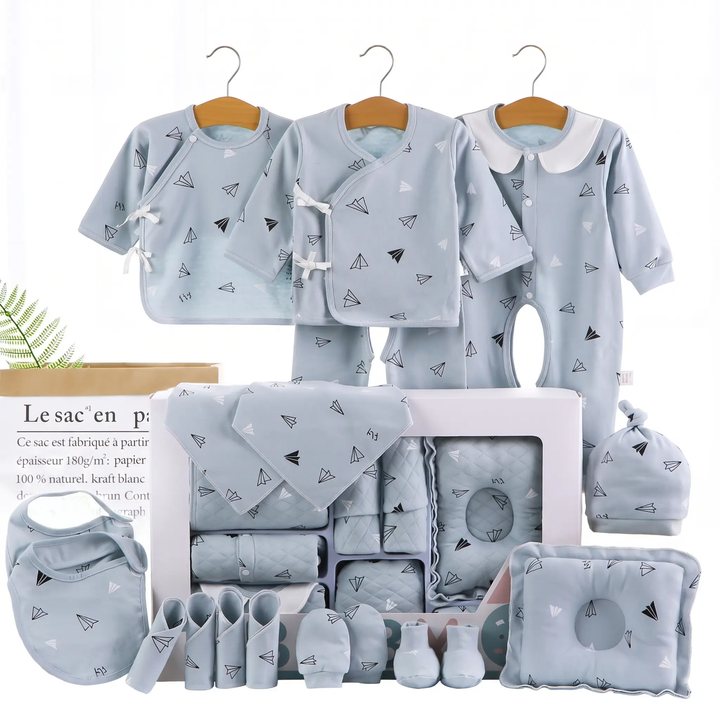Cotton Baby Gift Set for Newborns, 18- or 22-Piece Set