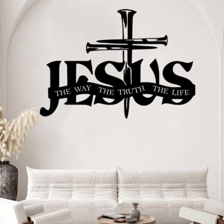 BowLift | Jesus and cross metal silhouette wall decoration