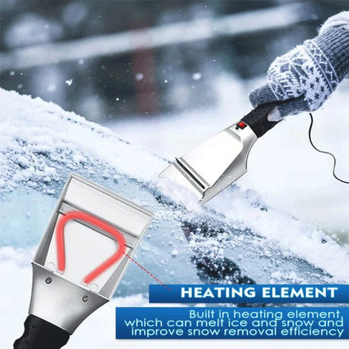 BowLift | Heated Snow Ice Scraper for Car 12V Plug into Cigarette Lighter