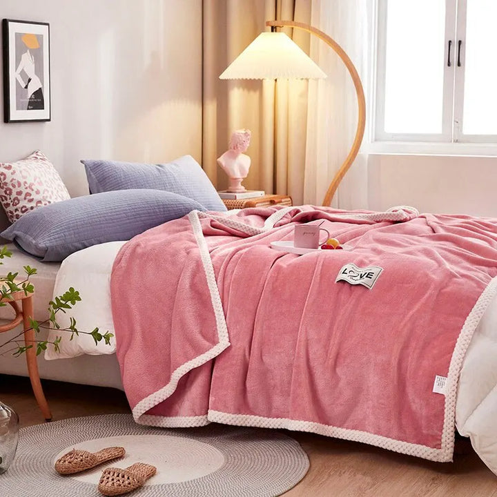 BowLift | Flannel Fleece Snuggle Blanket in Pink
