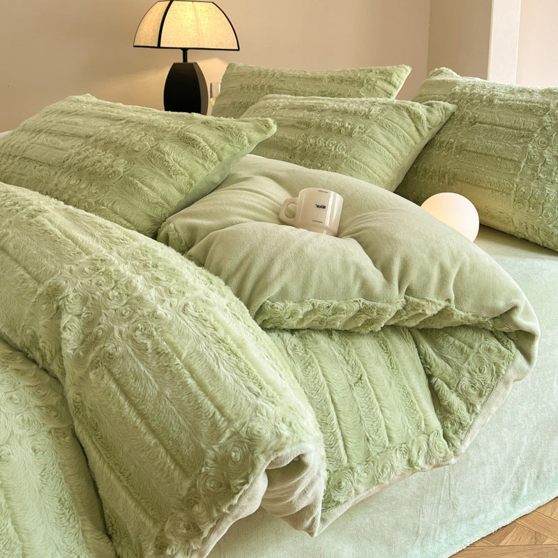 Milk fiber fleece duvet cover set, extra warm