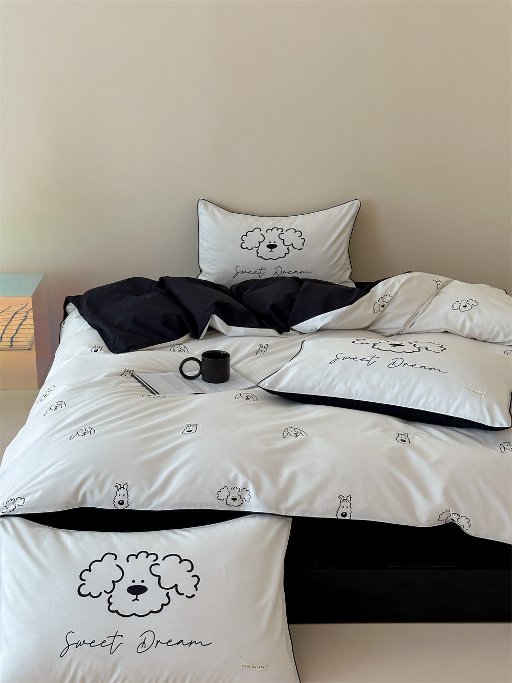 Bedding set made of brushed cotton, cartoon design