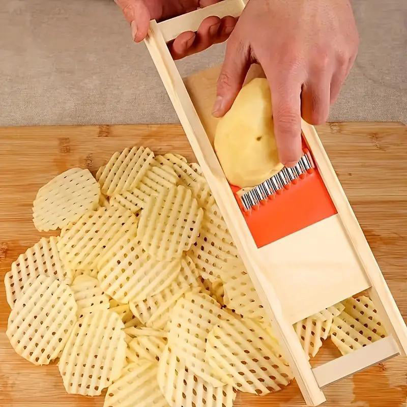 BowLift | Wooden Handle Potato Chips Slicer