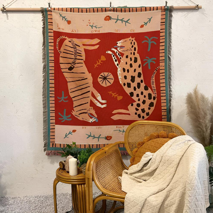 BowLift | Leopard Woven Tassel Blanket