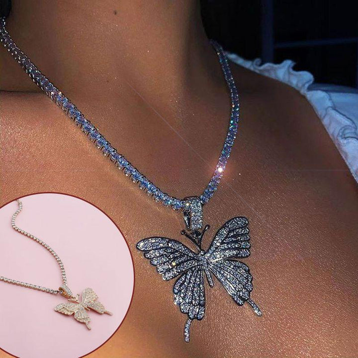 BowLift | Crystal Pave Butterfly Pendant Necklace