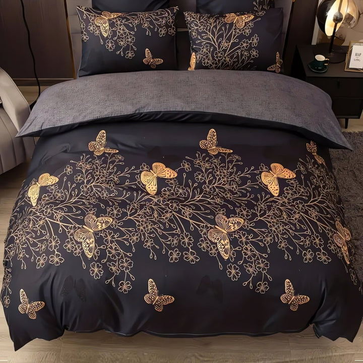 BowLift | Valora Midnight Butterfly Duvet Cover | 3pcs Set