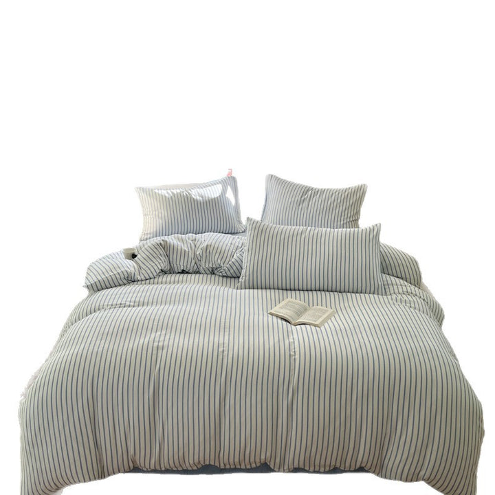 Cotton bedding set, 4-piece, stripes
