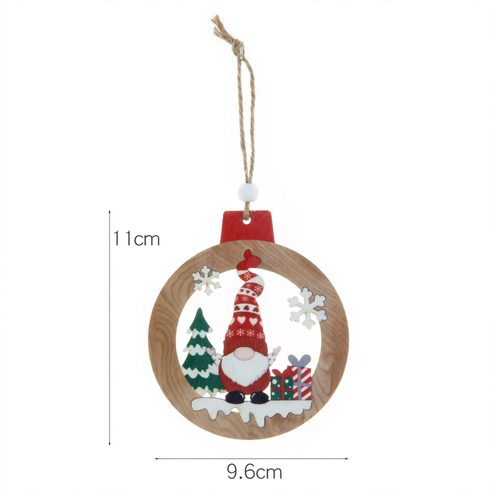 Wood Christmas Elf Ornament
