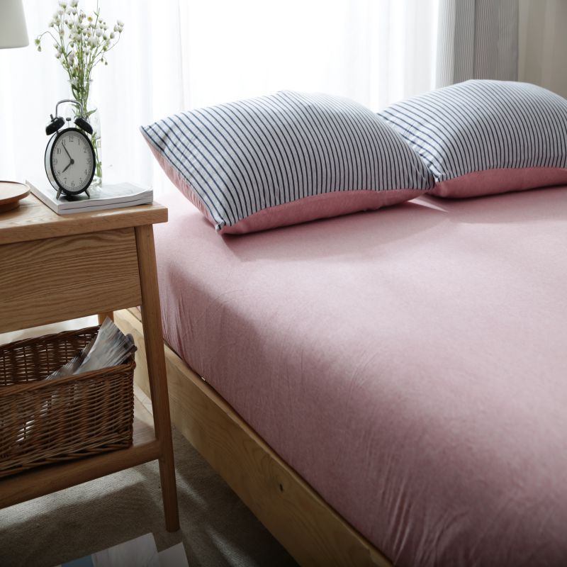 Cotton fitted sheet, single, non-slip