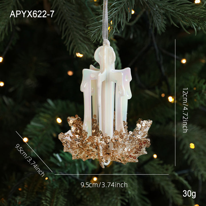 Decorative Christmas ornaments made of plastic