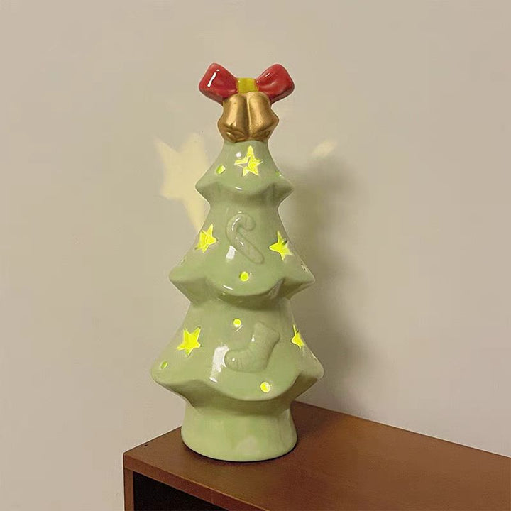 Christmas tree night light made of ceramic