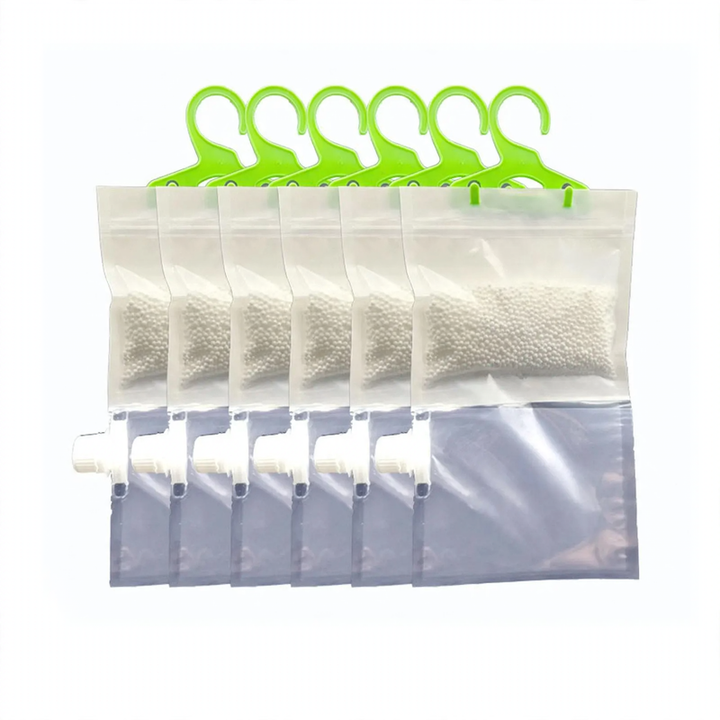 Reusable moisture absorber to hang