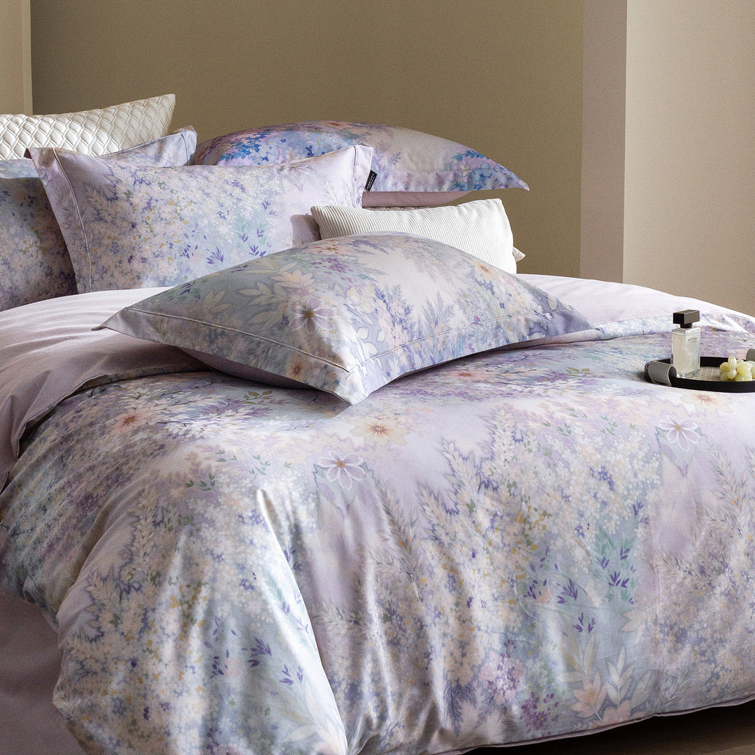 Cotton bed linen with flower pattern, autumn-winter