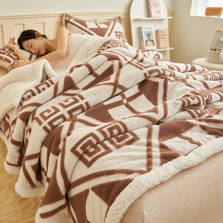 Coral fleece wool blanket, quilted, 300–500 g
