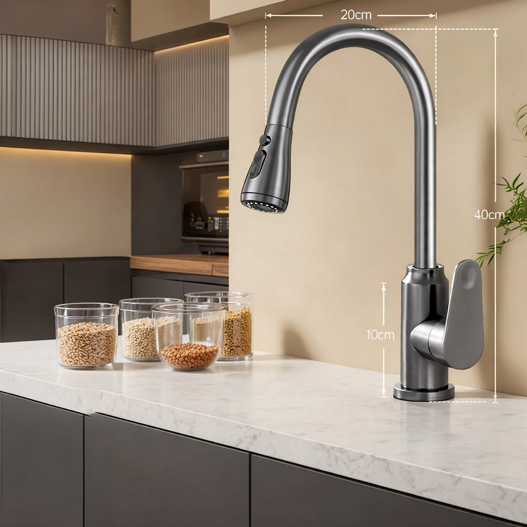 Pull-out kitchen faucet with ceramic valve