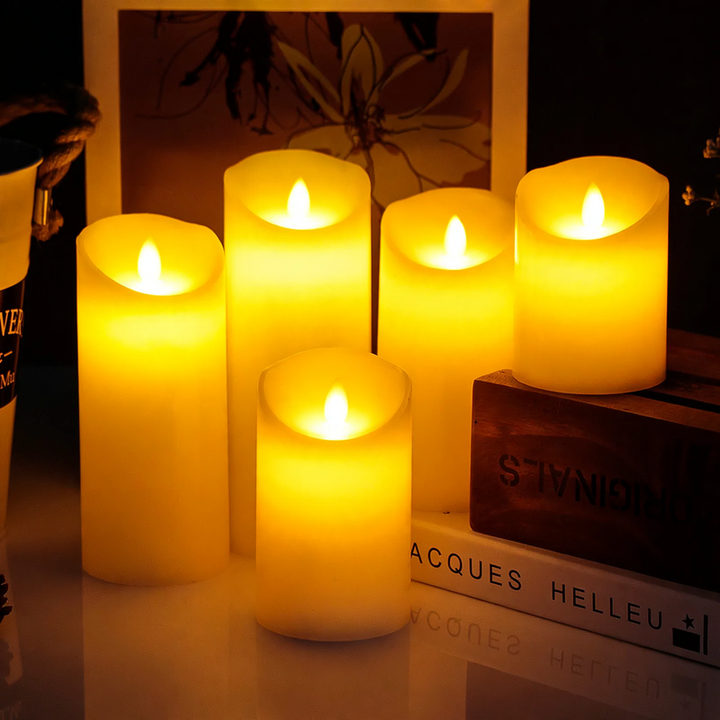 LED stump candle with flicker effect