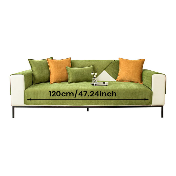 BowLift | Wavy Check Chenille Fabric Furniture Protector Sofa Cover