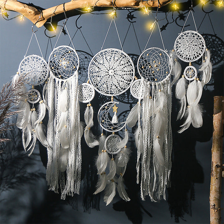 BowLift | Dream catcher moon and stars hang over the bed (5 pieces)