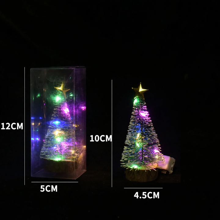 DIY Mini Christmas Tree, glowing table decoration
