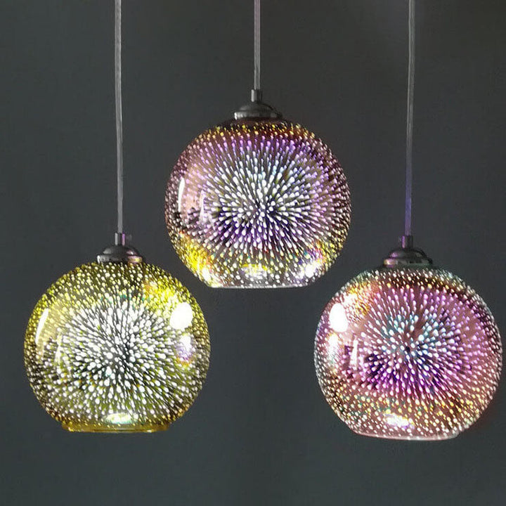 BowLift | Modern creative 3D colorful firework glass 1-light dome pendant lamp