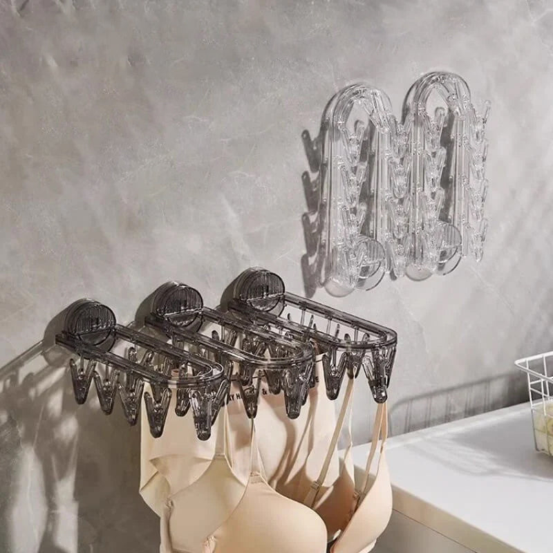 BowLift | Suction cup collapsible clothes hanger with clip