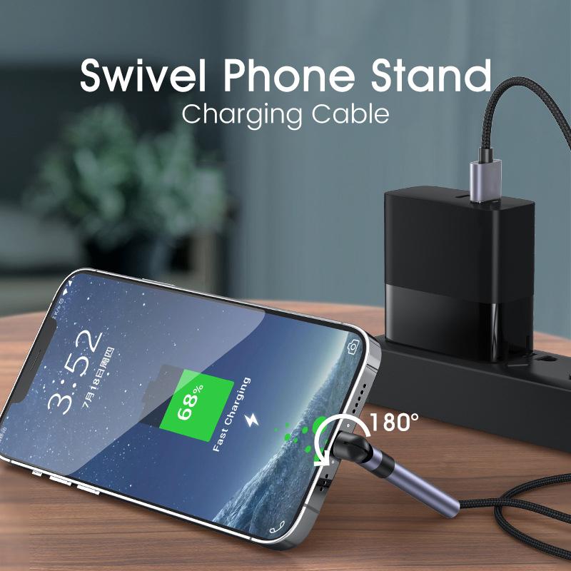 BowLift | Rotatable Phone Stand Charger Cable