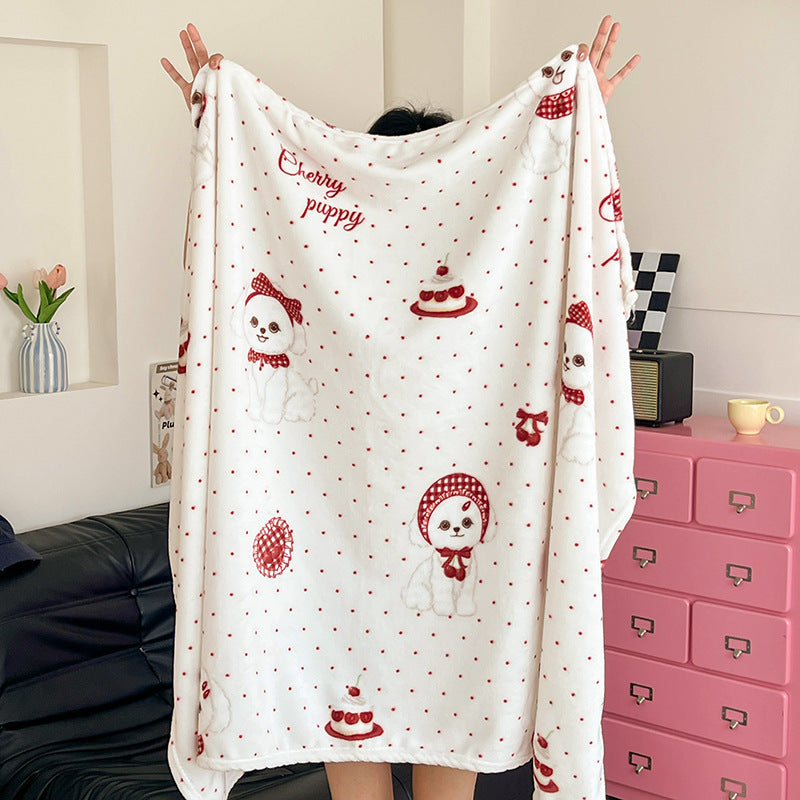 Double-sided coral fleece blanket, various sizes