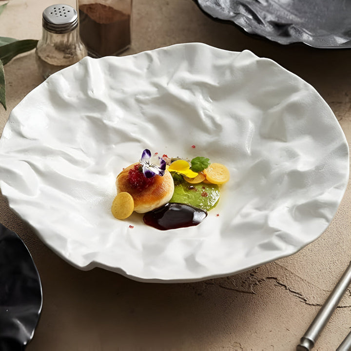 BowLift | Artisan Wrinkled Paper Ceramic Plate