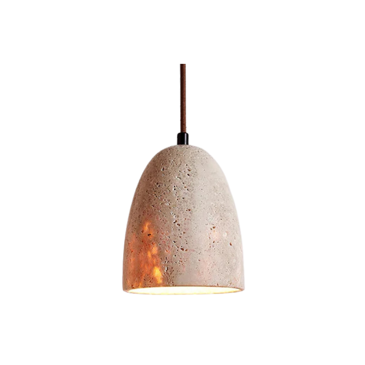 BowLift | TerraLume – Pendant light with natural stone texture and warm glow