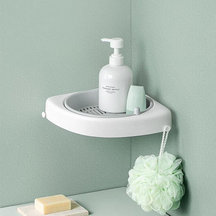 Waterproof Rotating Bathroom Corner Shelf