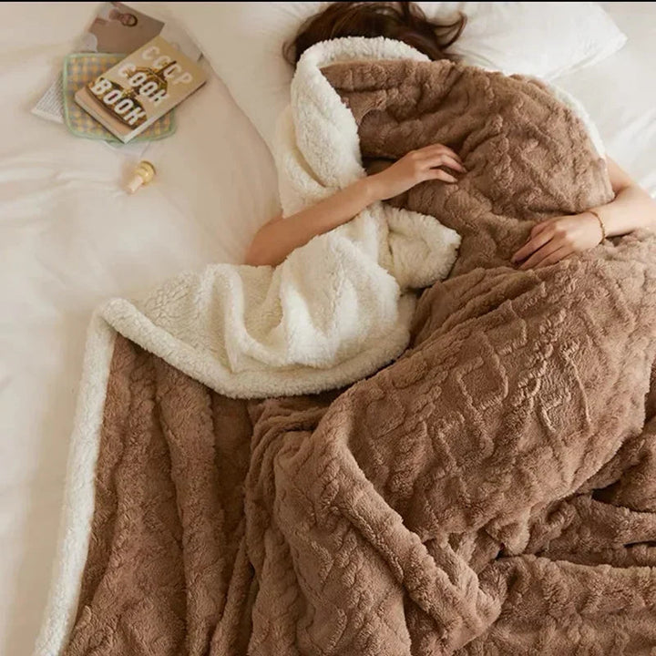BowLift | Thick Lambswool Winter Fleece Blanket - LuxyCozy