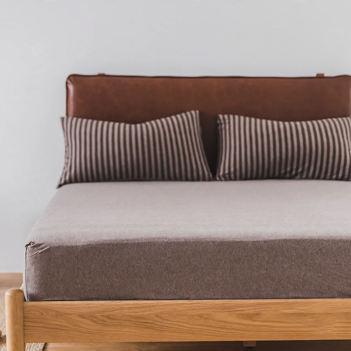 Cotton fitted sheet, single, non-slip