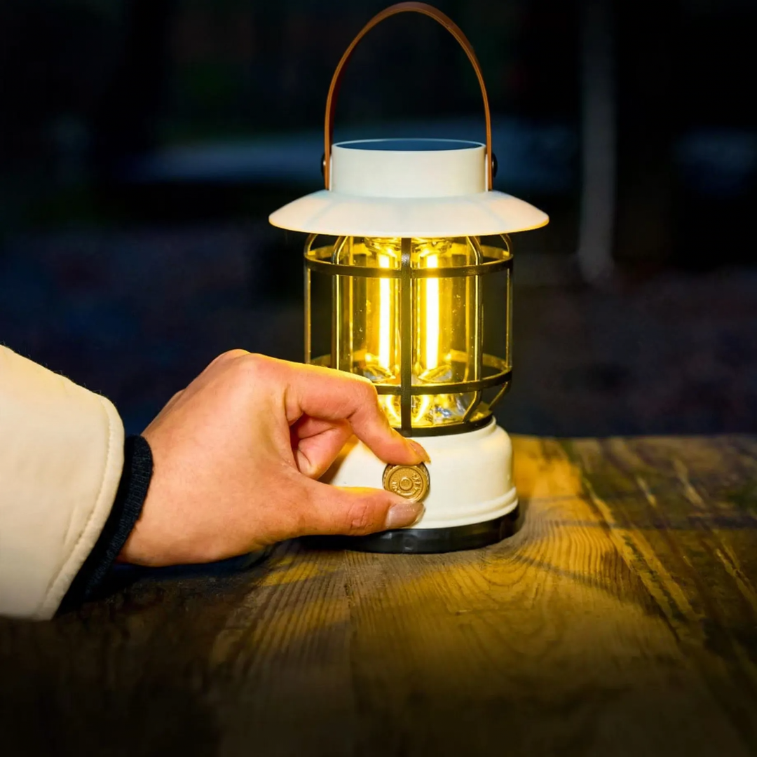 LED camping lamp with battery and emergency light function