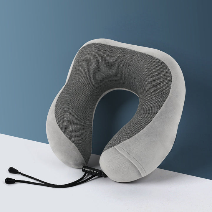 U-shaped neck pillow made of memory foam with storage