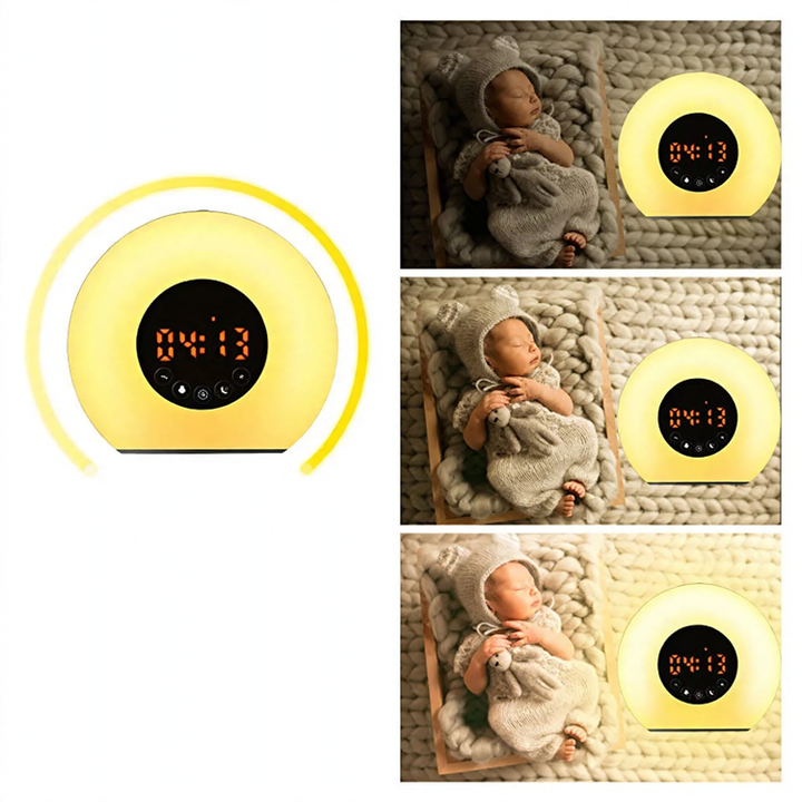 Smart alarm clock with sunrise and sunset simulation
