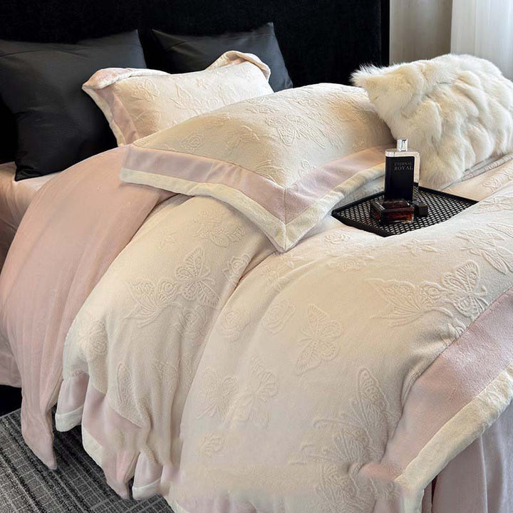 Milk fiber fleece bedding set, winter, antistatic
