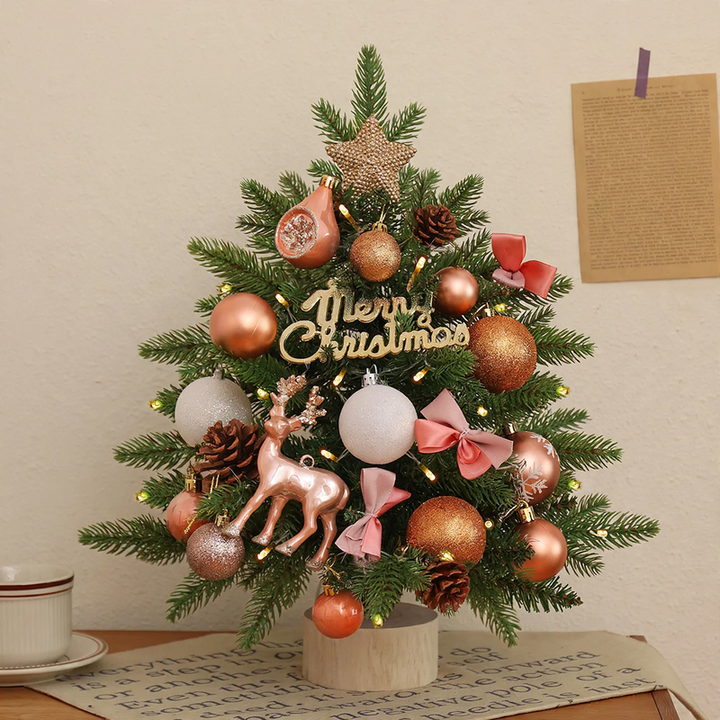 Compact PE Christmas tree with decoration set
