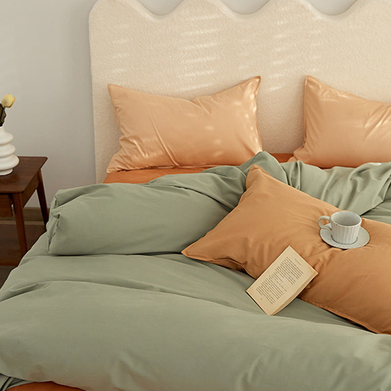 Brushed cotton bed linen, two-tone