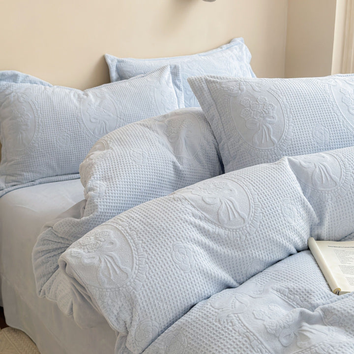 Duvet cover set made of milk fiber, 4 pieces, extra thick