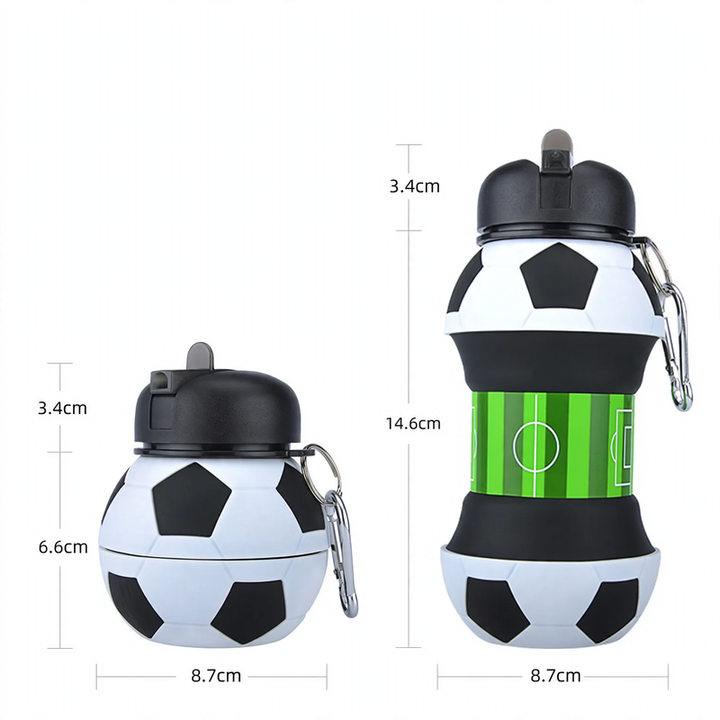 Collapsible silicone sports drinking bottle 550 ml