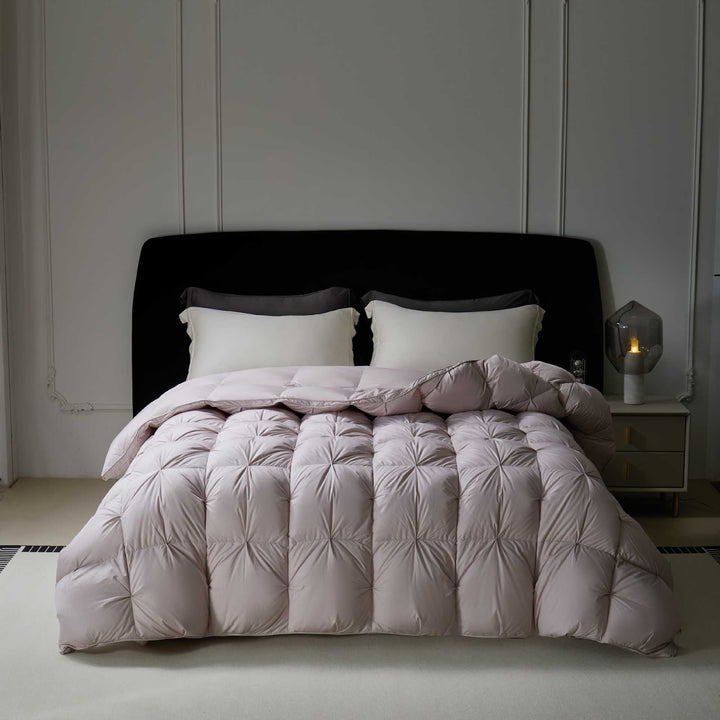 Duvet with duck down filling, quilted