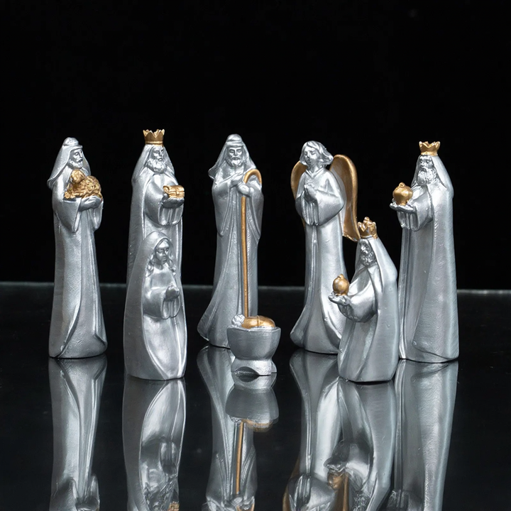 Nativity figures set made of resin, 8-piece