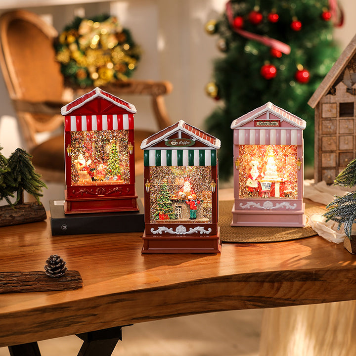 Decorative Christmas Lantern with Snow Effect and Light