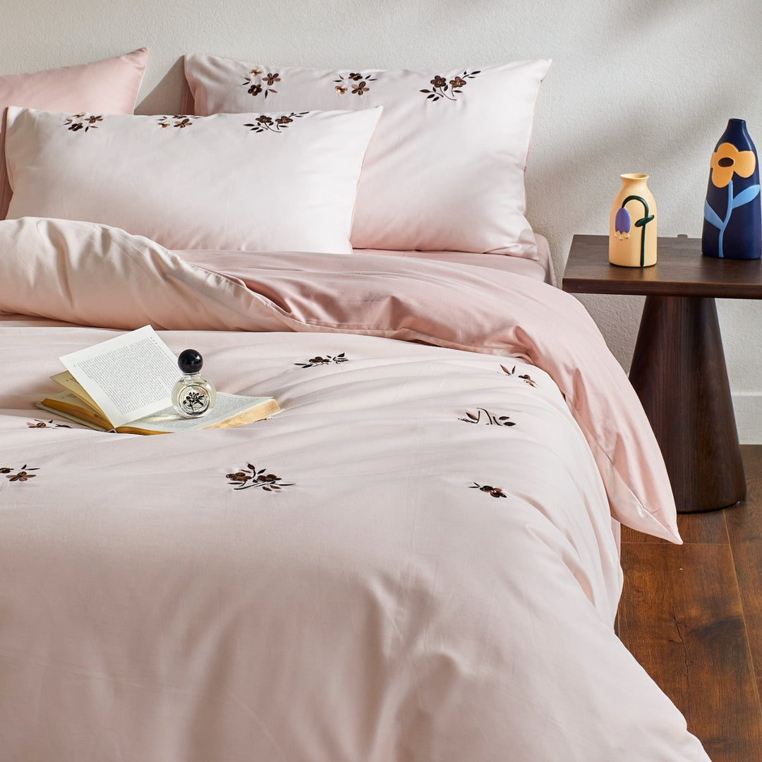 Duvet cover set made of brushed cotton, 4 pieces