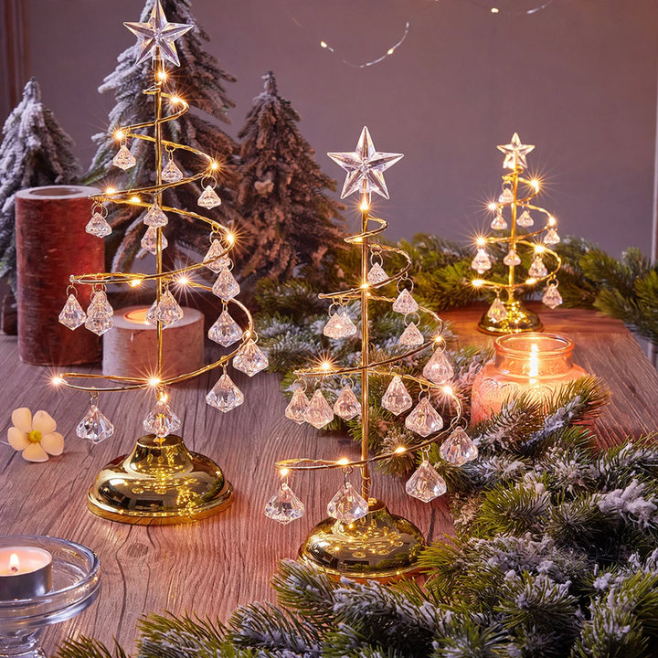 Illuminated Christmas tree made of metal, 33 cm