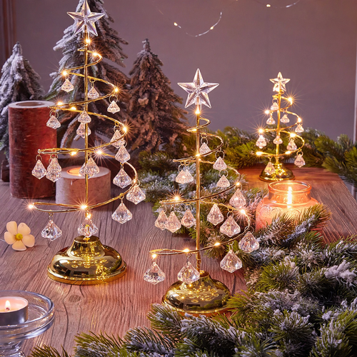 Illuminated Christmas tree made of metal, 33 cm
